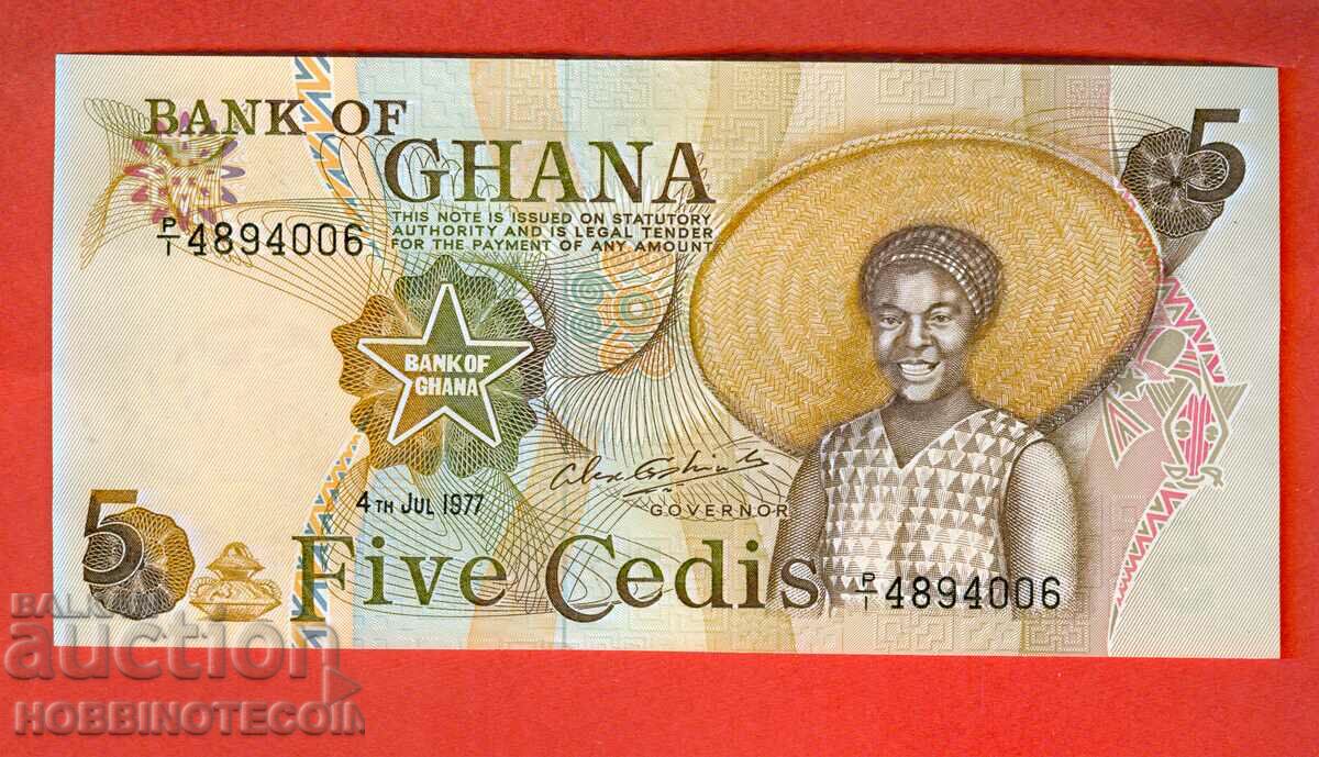 GHANA GHANA 5 Seated - issue - issue 1977 NEW UNC