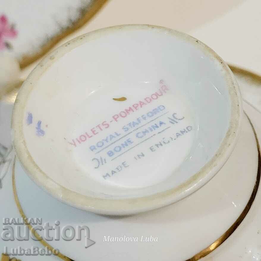 Royal Stafford triple set, Violets Pompadour pattern. - 7 Royal Stafford triple set, Violets Pompadour pattern. - 7