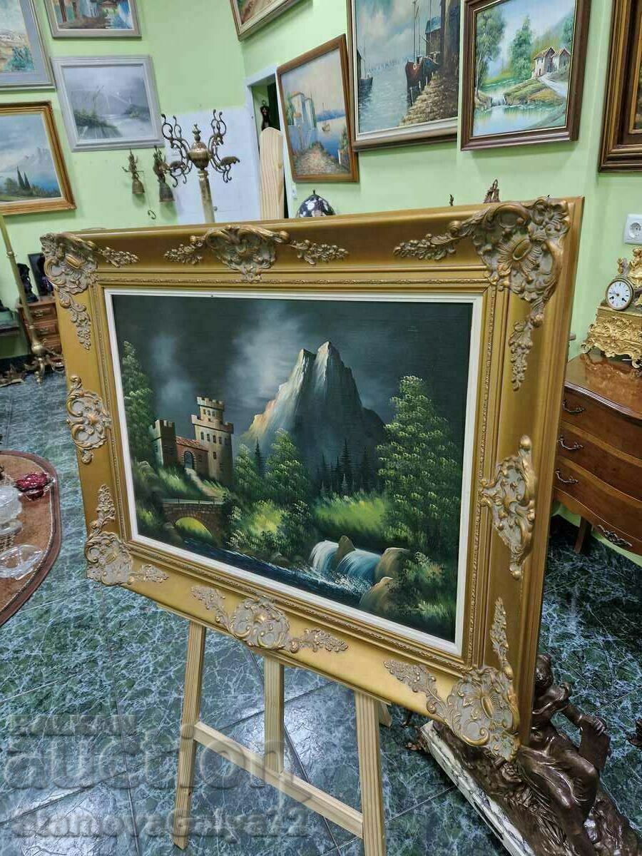 Delivery of Beautiful antique oil on canvas painting Delivery of Beautiful antique oil on canvas painting
