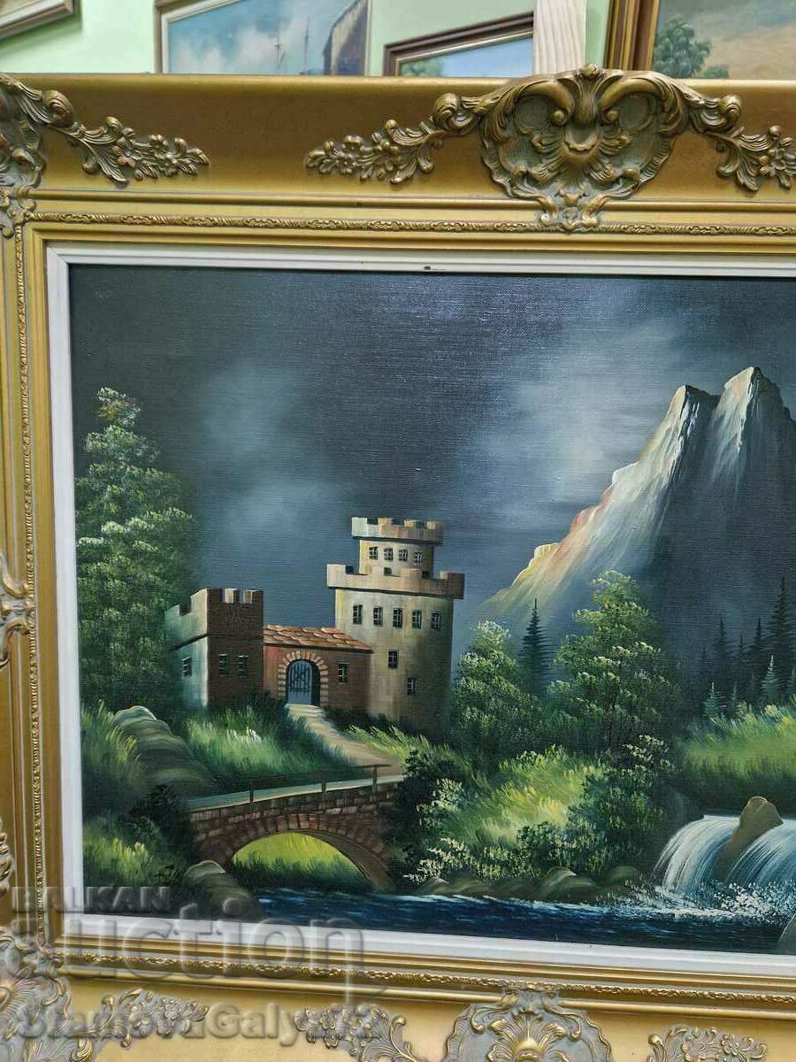 Beautiful antique oil on canvas painting - 5 Beautiful antique oil on canvas painting - 5