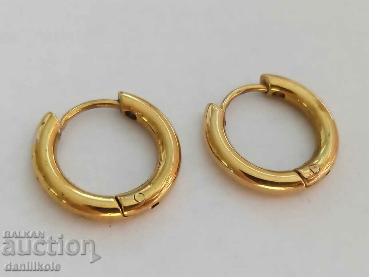 *$*Y*$* SMALL EARRINGS GOLD COLOR - EXCELLENT CLAMPING *$*Y*$*