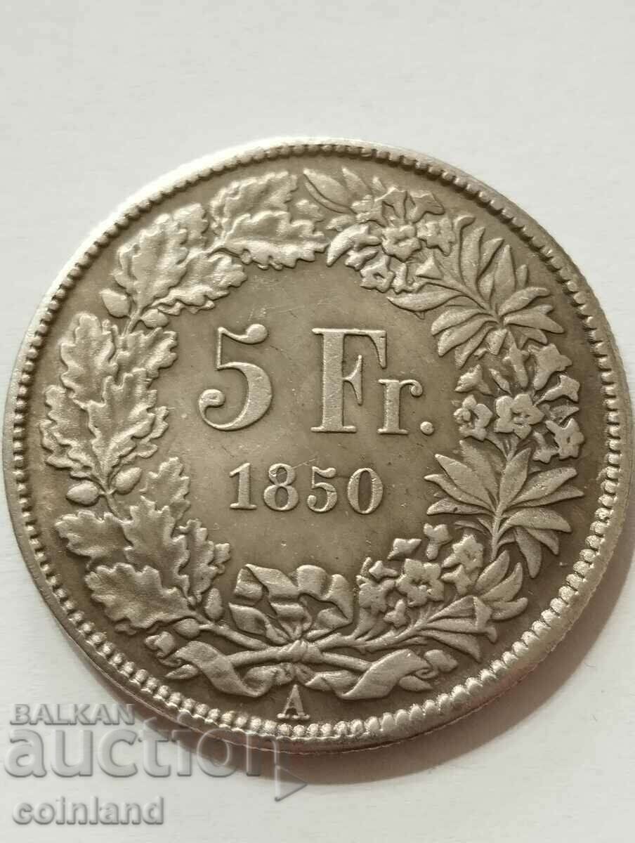 5 FRANC 1850 - REPRODUCERE REPLICA