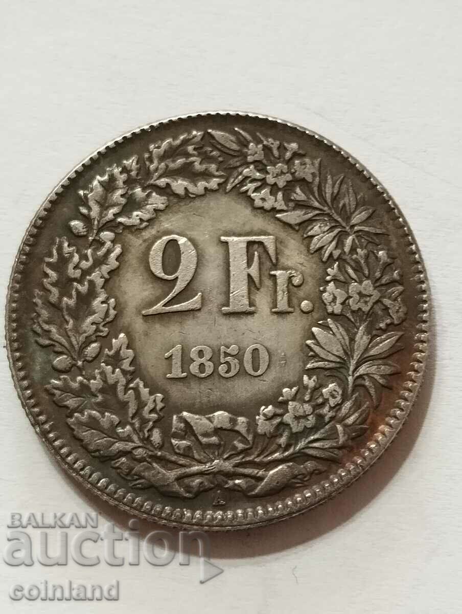 2 FRANC 1850 - REPRODUCERE REPLICA