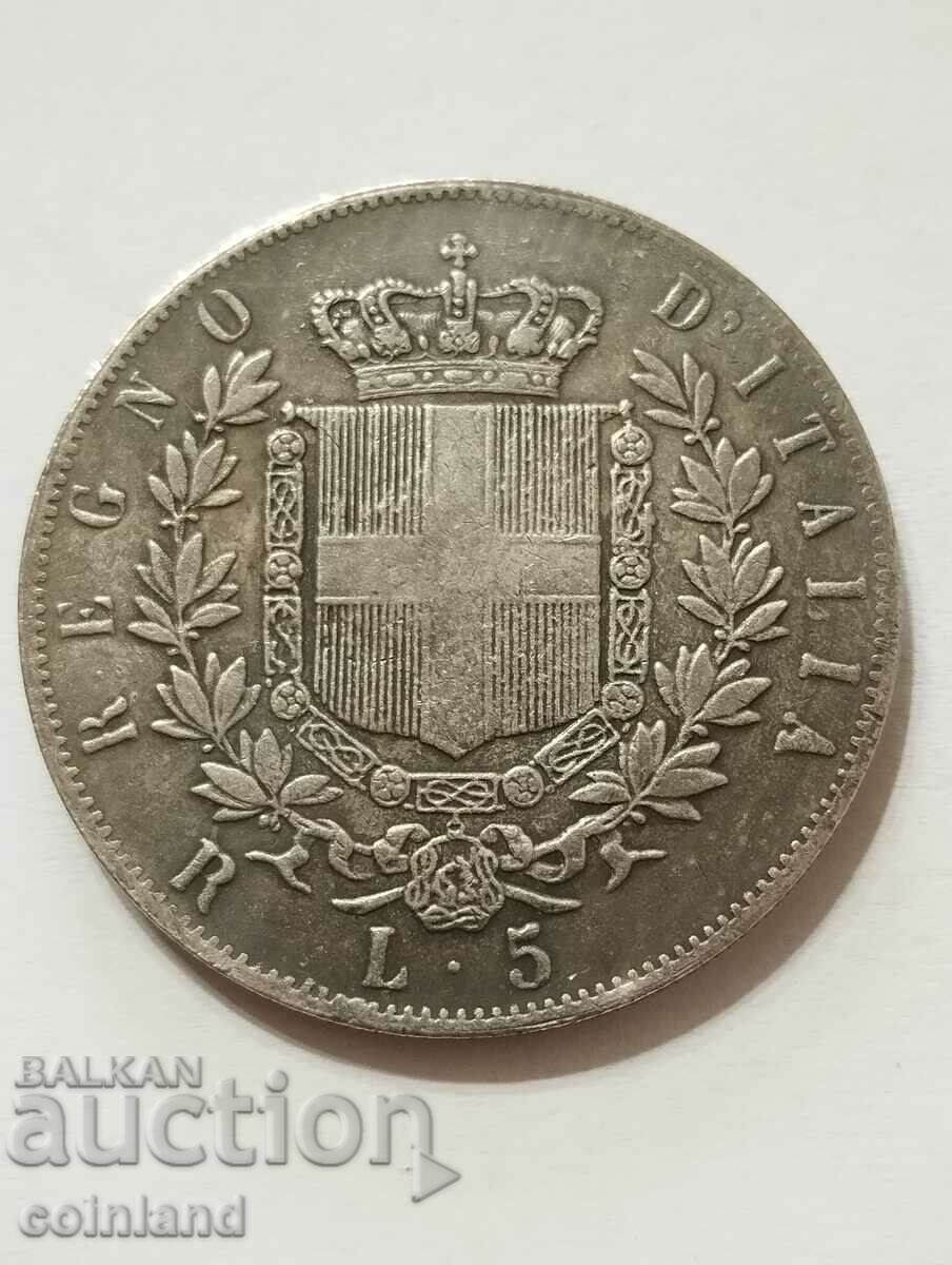 5 lire 1872 - REPRODUCERE REPLICA
