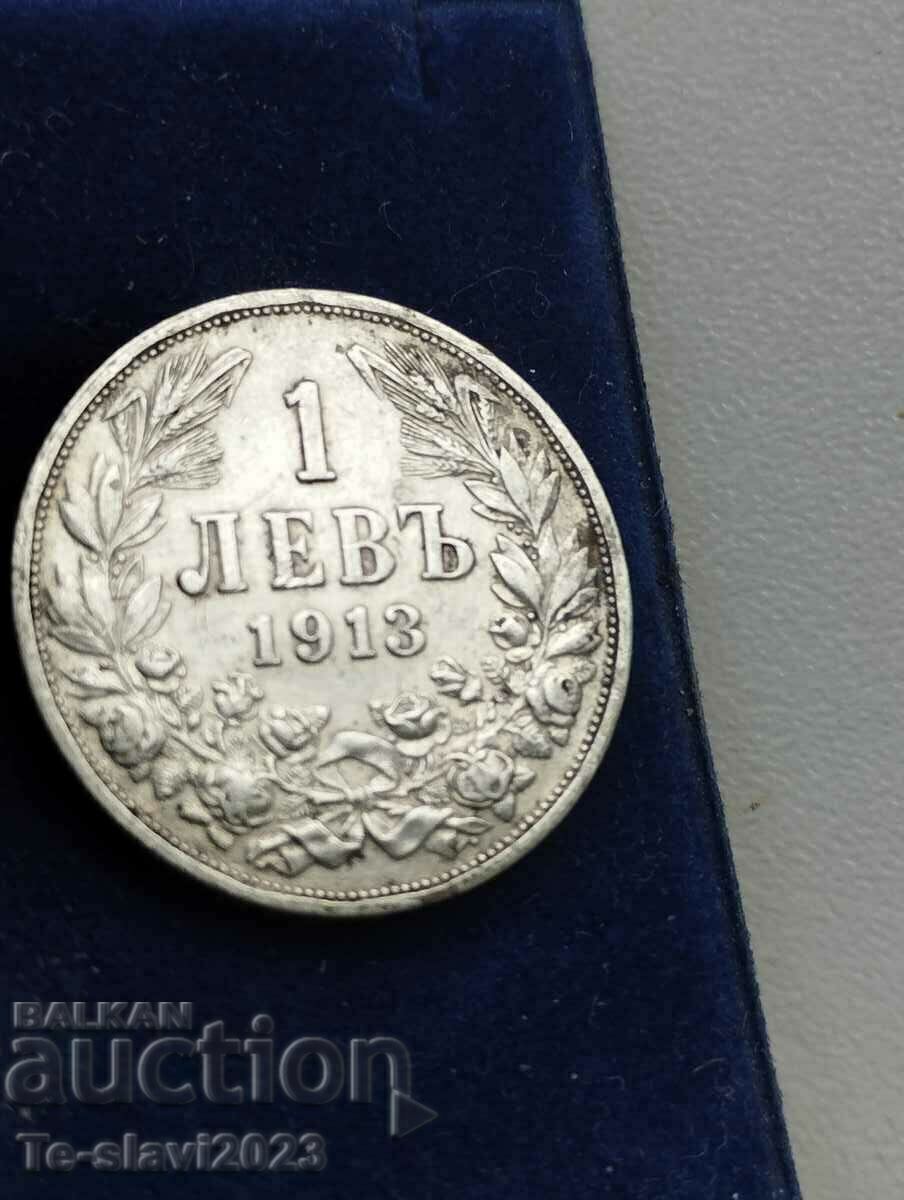 1 lev 1913 - coin, silver Bulgaria