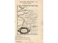 1683 - MALLET ENGRAVING - MAP OF FRANCE - original