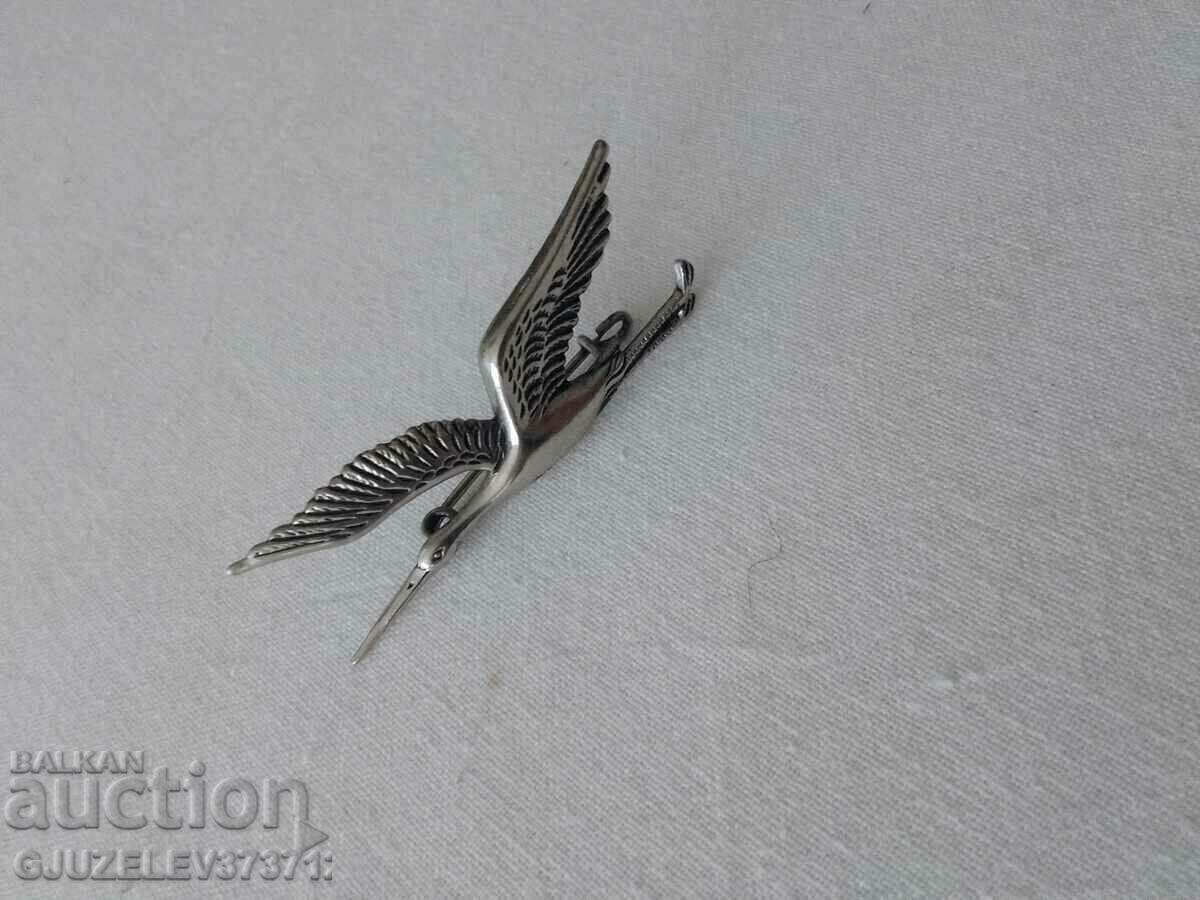 Stylish Stork Brooch