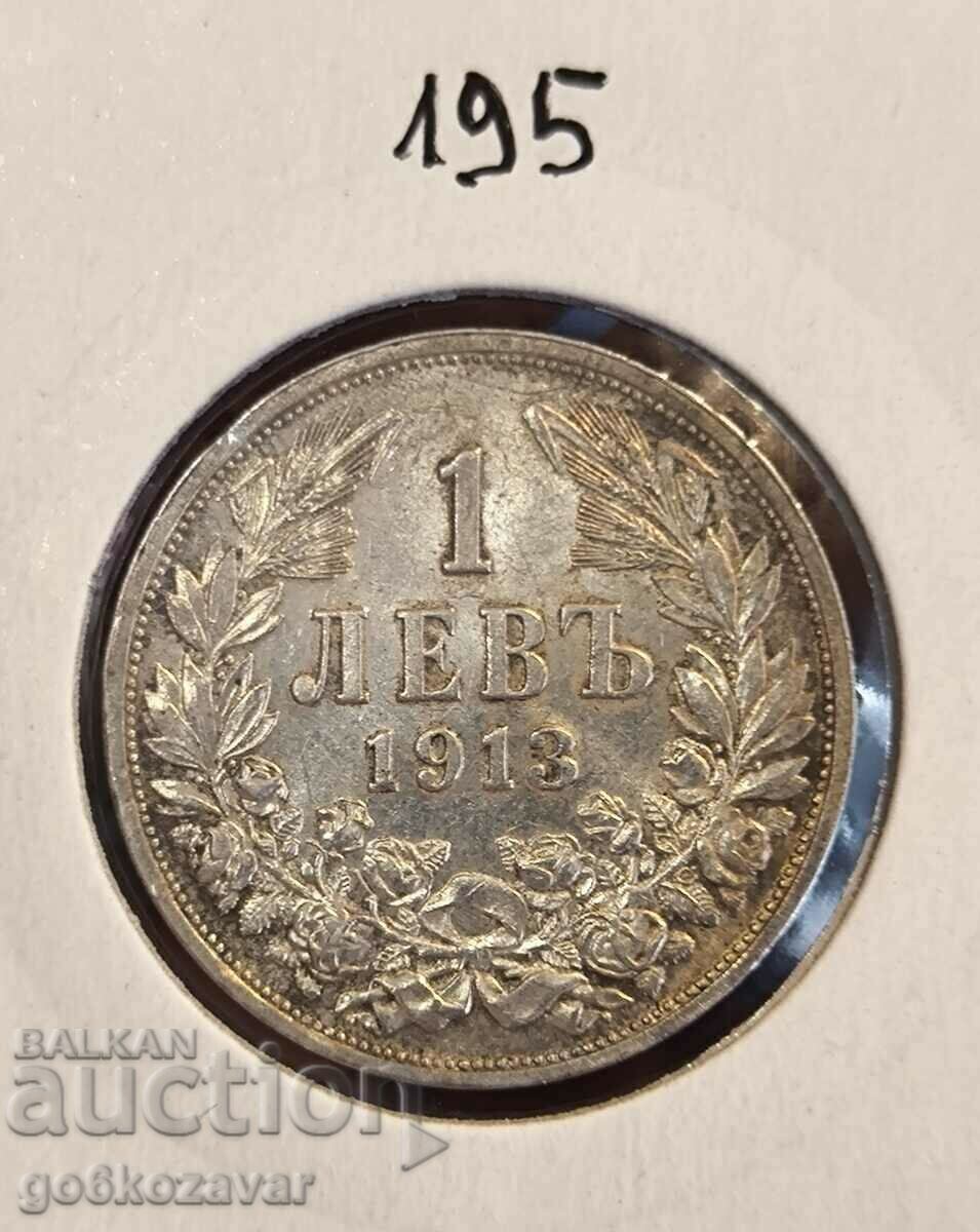 Bulgaria 1 lev 1913 Argint! UNC