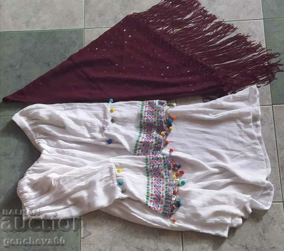 Cămașă cu broderie, mărgele și eșarfă cu paiete - 5 Cămașă cu broderie, mărgele și eșarfă cu paiete - 5