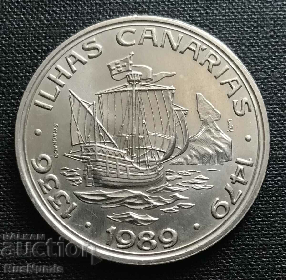 Portugal. 100 escudos 1989 Canary Islands. UNC.