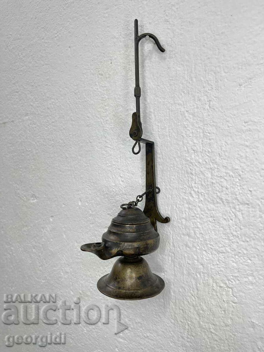 Authentic bronze oil lamp. #5070