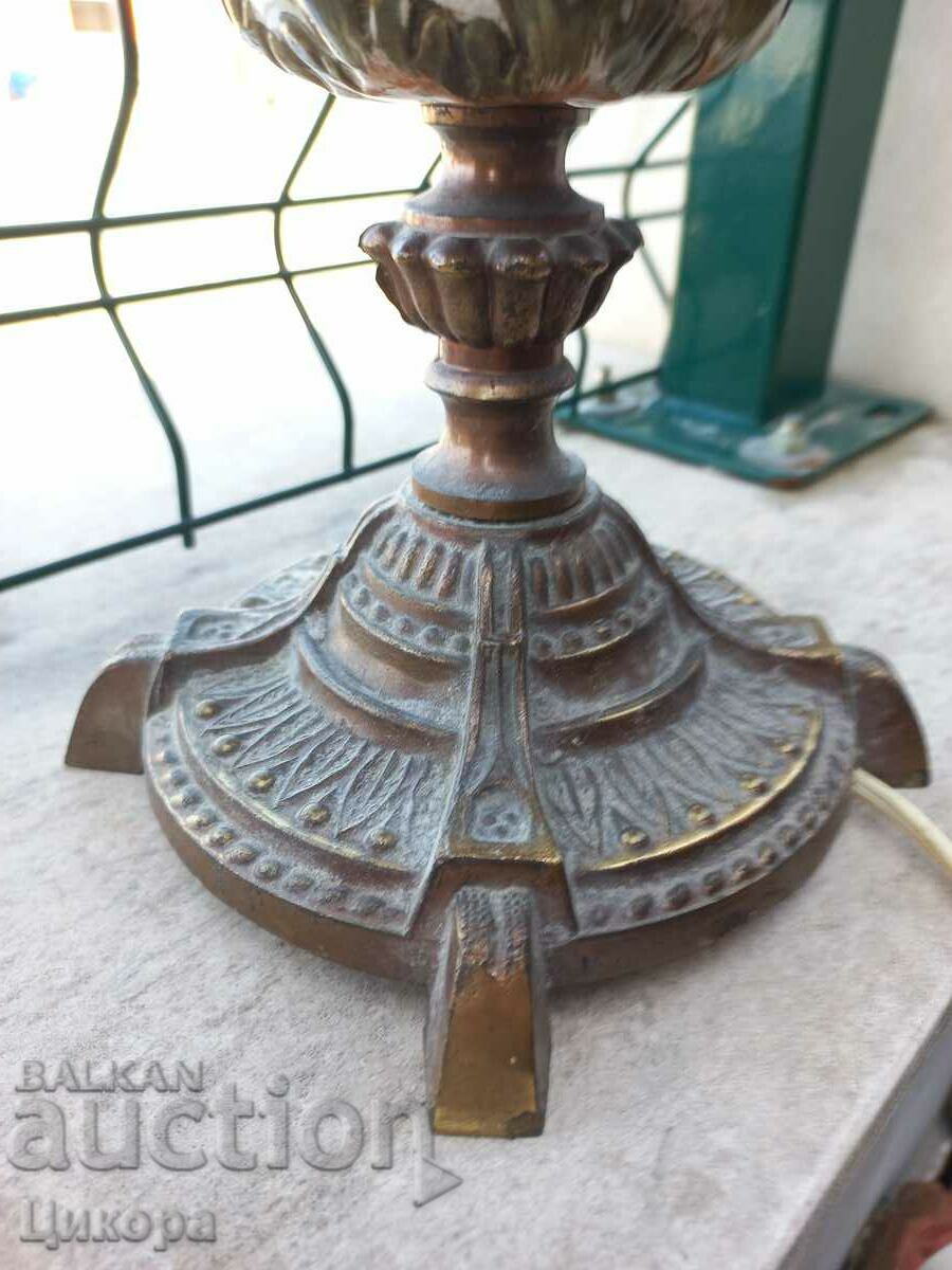 Delivery of GREAT OLD BRONZE AND PORCELAIN TABLE LAMP Delivery of GREAT OLD BRONZE AND PORCELAIN TABLE LAMP