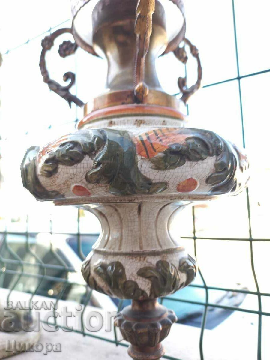 GREAT OLD BRONZE AND PORCELAIN TABLE LAMP - 5 GREAT OLD BRONZE AND PORCELAIN TABLE LAMP - 5