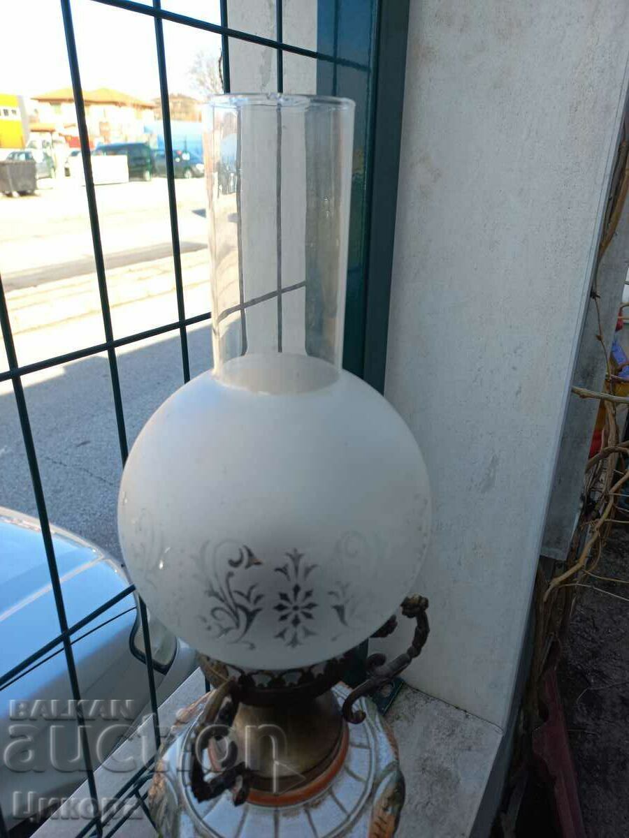 GREAT OLD BRONZE AND PORCELAIN TABLE LAMP - 7 GREAT OLD BRONZE AND PORCELAIN TABLE LAMP - 7