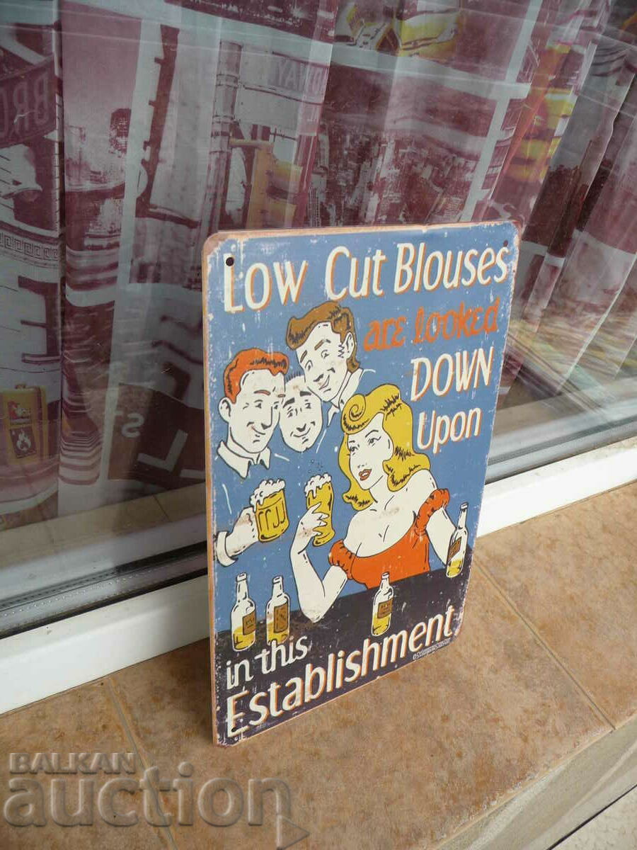 A low-cut metal beer sign is an eye-catching bar with price 18.00 BGN | € 9.20