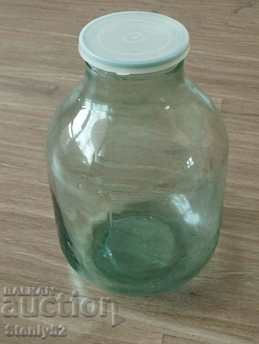 3 liter old thick glass jar.