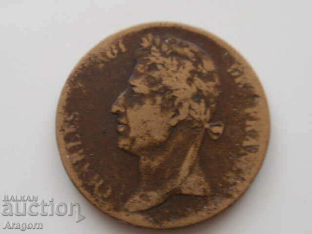 rare coin French colonies 5 centimes 1827; French colonies with price 24.99 BGN | € 12.78