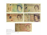 Gold British pounds, British pound GBP Set Pound