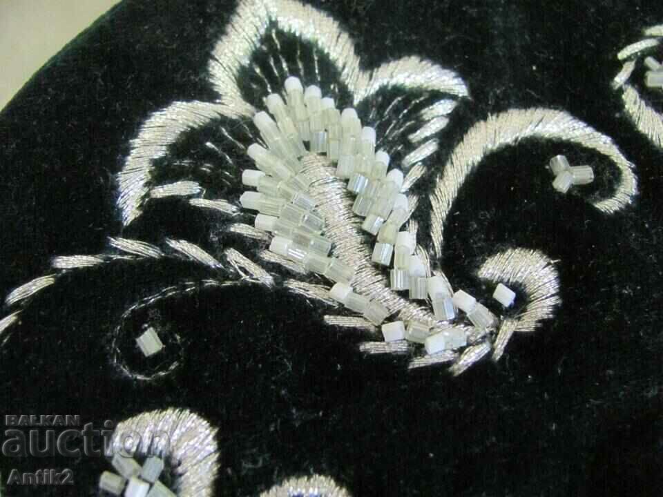 Old Men's Hat Velvet, Embroidery, Beads - 7 Old Men's Hat Velvet, Embroidery, Beads - 7