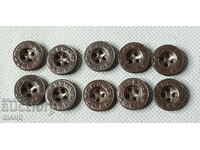 10 Old bakelite buttons uniform pants DKF Gabrovo
