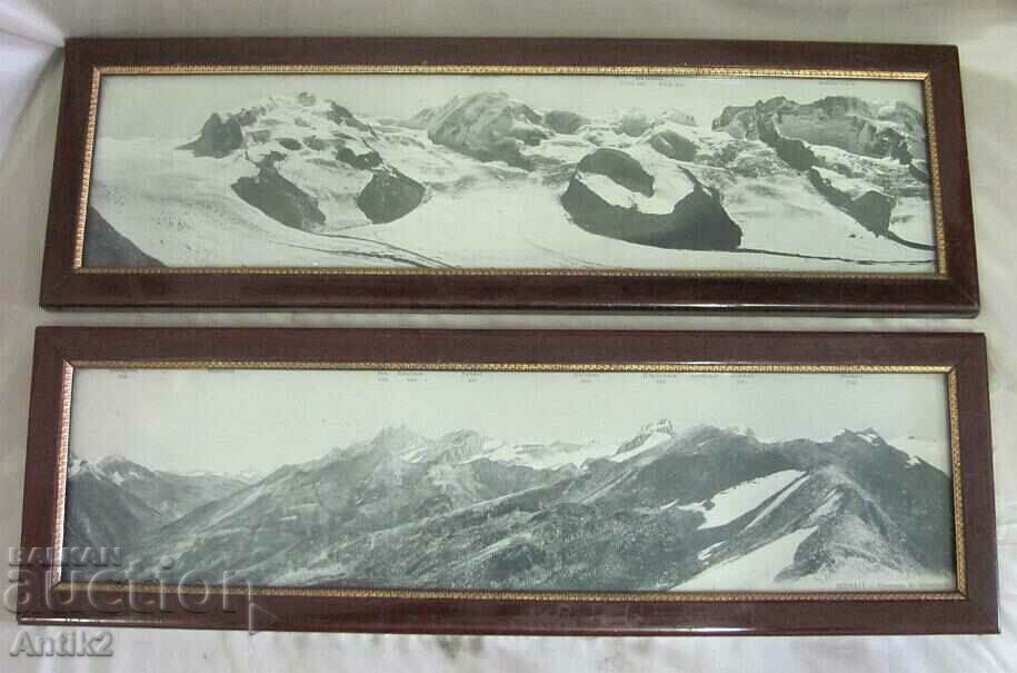 20 Old Lithographs - The Alps 2 pcs.