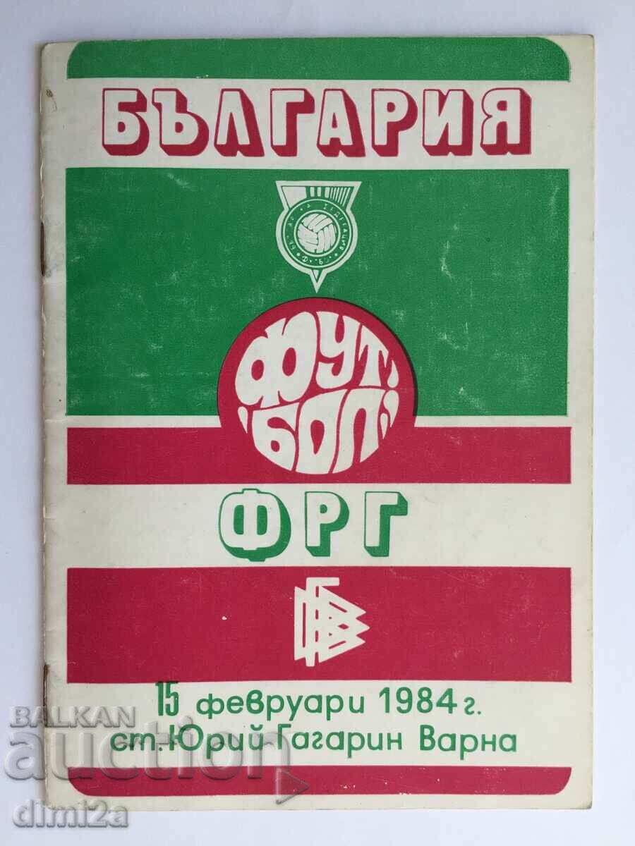 program de fotbal Bulgaria FRG 1984