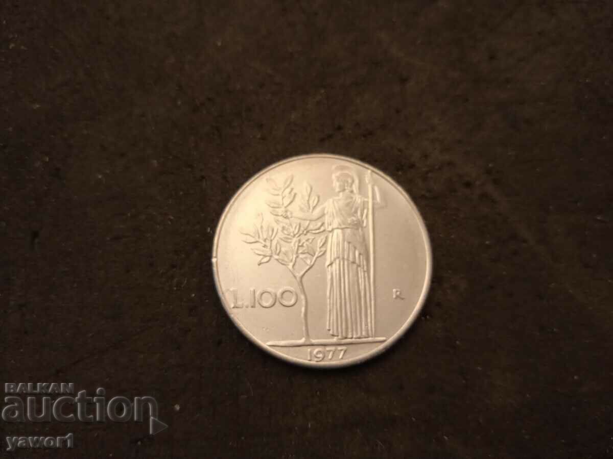 100 лири Италия 1977