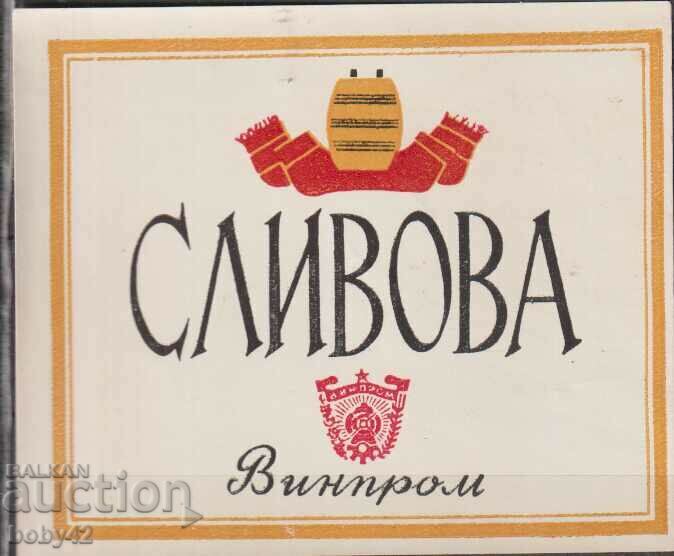 Sticker Plum brandy - Vinprom (old)