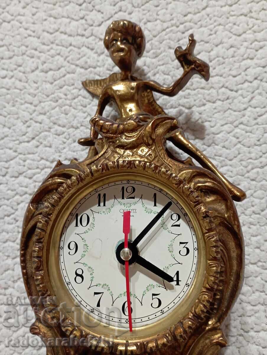Auction  Antique solid bronze clock