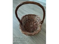Medium-sized woven wooden basket.