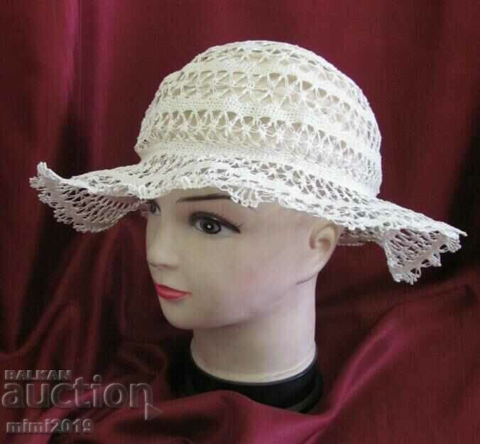 Pălărie de vară Vintich tricotată manual pentru femei