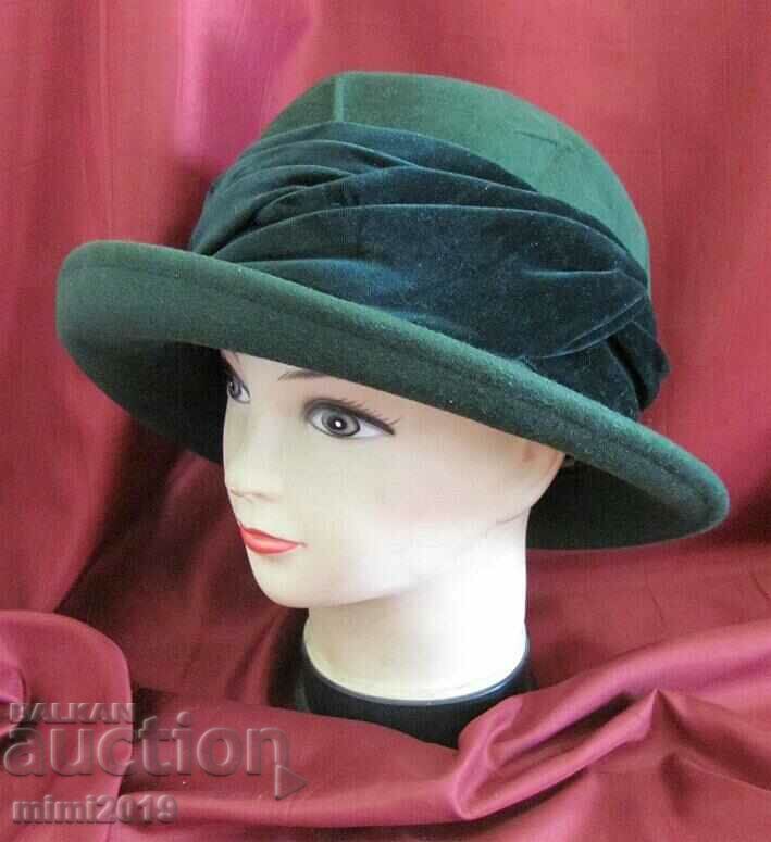 Αντικέ γυναικείο καπέλο από τσόχα και βελούδο της δεκαετίας του '50