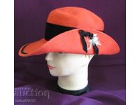 Αντικέ γυναικείο καπέλο από τσόχα και βελούδο της δεκαετίας του '50