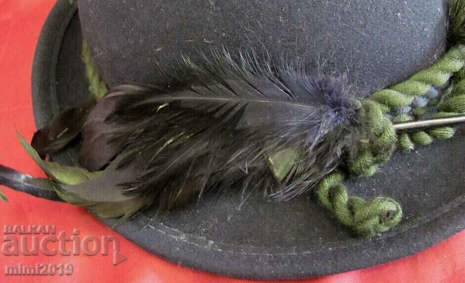 50's Antique Ladies Feather Felt Hat - 5 50's Antique Ladies Feather Felt Hat - 5