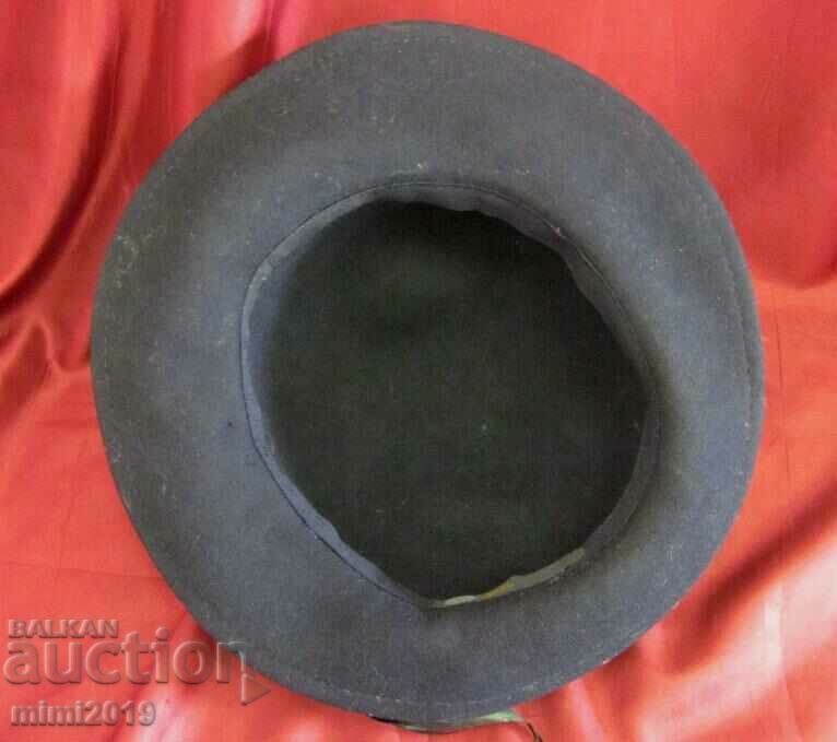 50's Antique Ladies Feather Felt Hat - 7 50's Antique Ladies Feather Felt Hat - 7