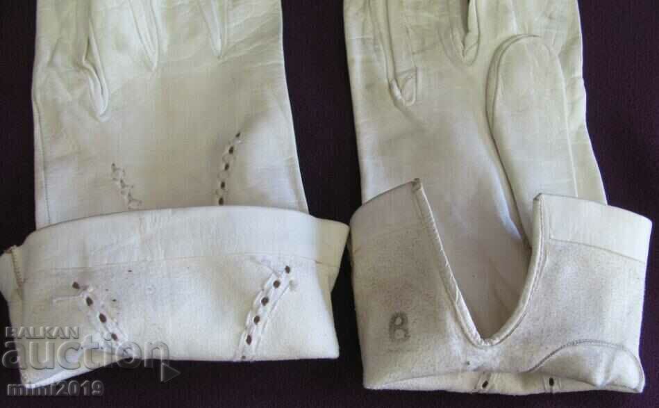 30's Antique Ladies Leather Gloves genuine leather - 7 30's Antique Ladies Leather Gloves genuine leather - 7