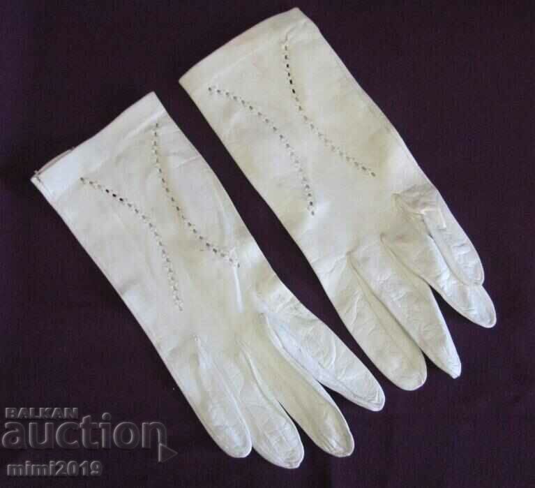 30-те Антикварни Дамски Кожени Ръкавици естествена кожа