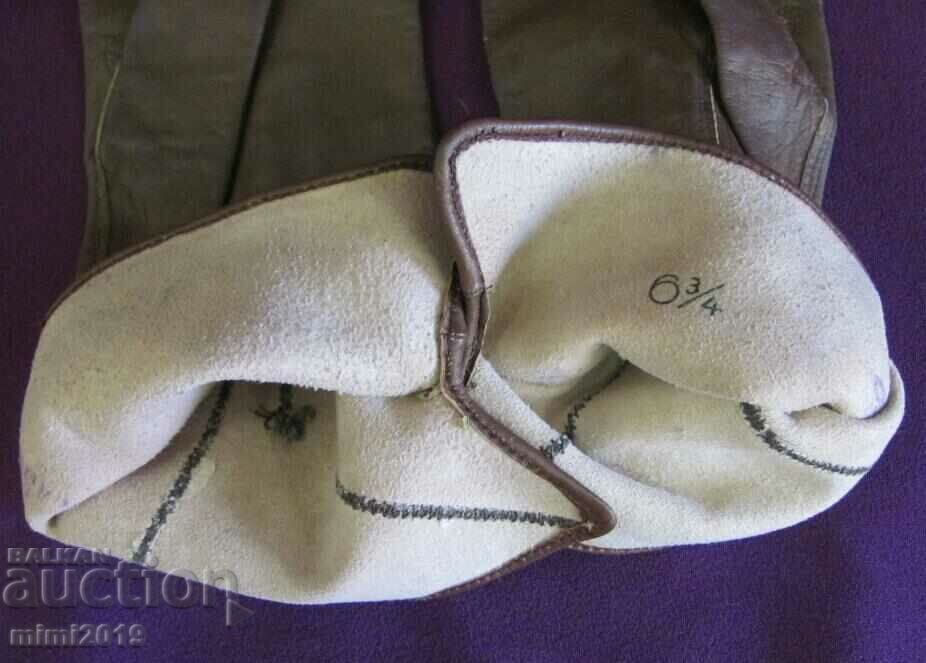 30's Antique Ladies Leather Gloves genuine leather - 5 30's Antique Ladies Leather Gloves genuine leather - 5