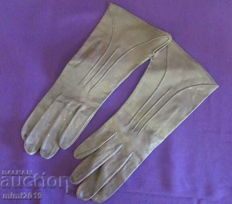 30-те Антикварни Дамски Кожени Ръкавици естествена кожа