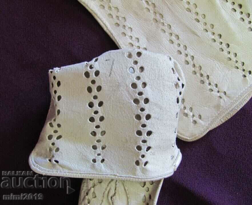 30's Antique Ladies Leather Gloves genuine leather - 6 30's Antique Ladies Leather Gloves genuine leather - 6