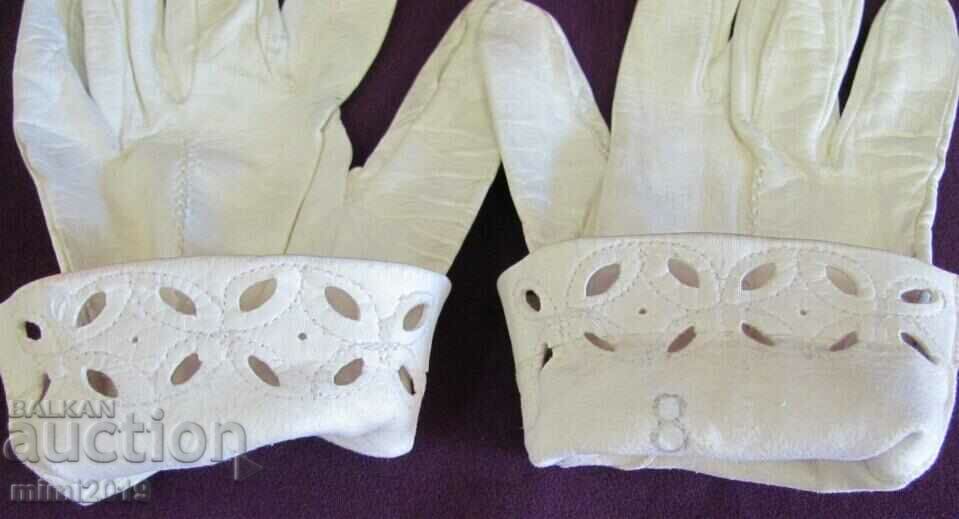 Mănuși din piele antică pentru femei din anii 30 din piele naturală - 5 Mănuși din piele antică pentru femei din anii 30 din piele naturală - 5