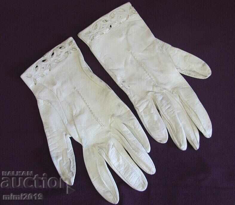 Γυναικεία δερμάτινα γάντια αντίκες της δεκαετίας του '30 από γνήσιο δέρμα