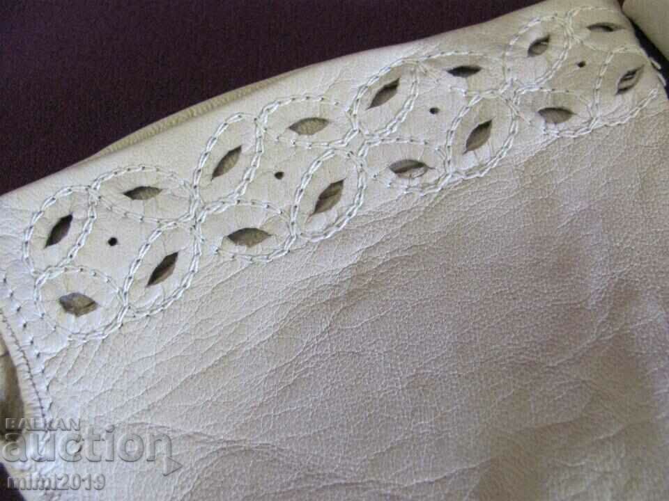 30's Antique Ladies Leather Gloves genuine leather - 5 30's Antique Ladies Leather Gloves genuine leather - 5