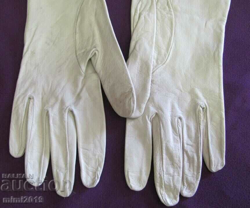 30's Antique Ladies Leather Gloves genuine leather - 6 30's Antique Ladies Leather Gloves genuine leather - 6