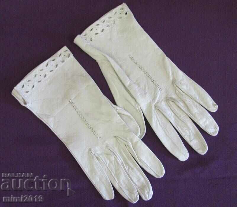 30's Antique Ladies Leather Gloves genuine leather