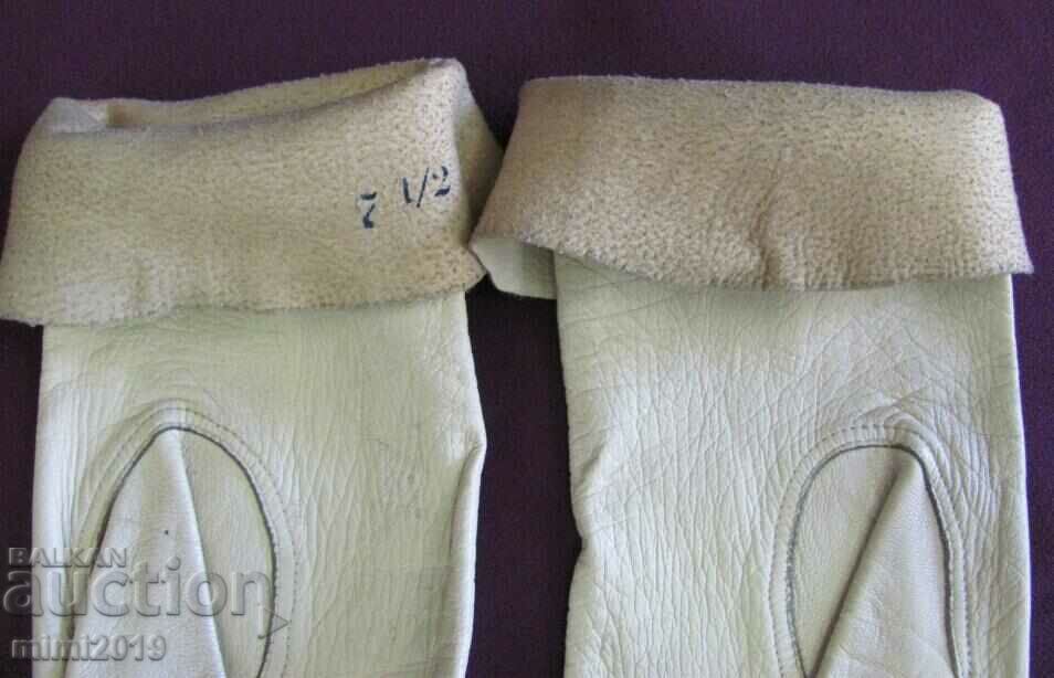 30's Antique Ladies Leather Gloves genuine leather - 5 30's Antique Ladies Leather Gloves genuine leather - 5