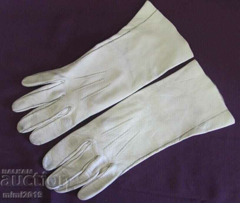 30's Antique Ladies Leather Gloves genuine leather - 7 30's Antique Ladies Leather Gloves genuine leather - 7