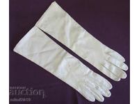 Mănuși de damă din piele antică din anii 70
