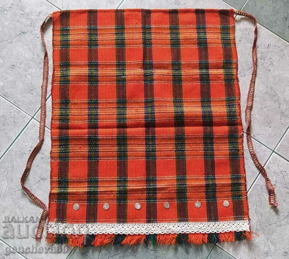 Delivery of Authentic orange woven apron with silver coins