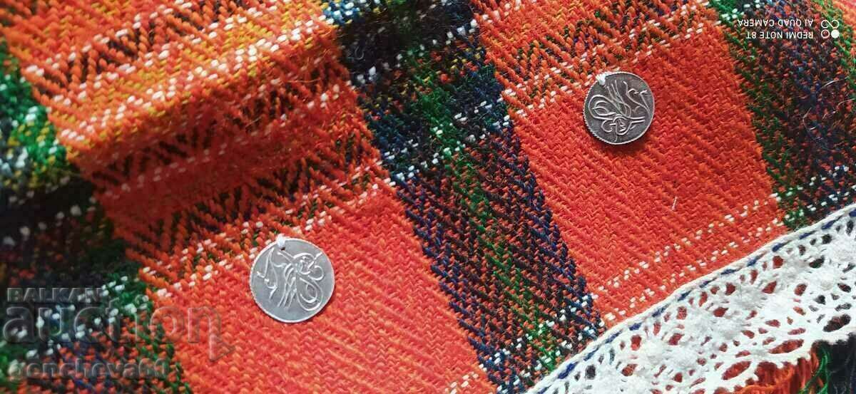 Authentic orange woven apron with silver coins - 5